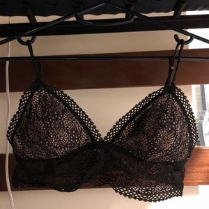 Long lined lace bralette